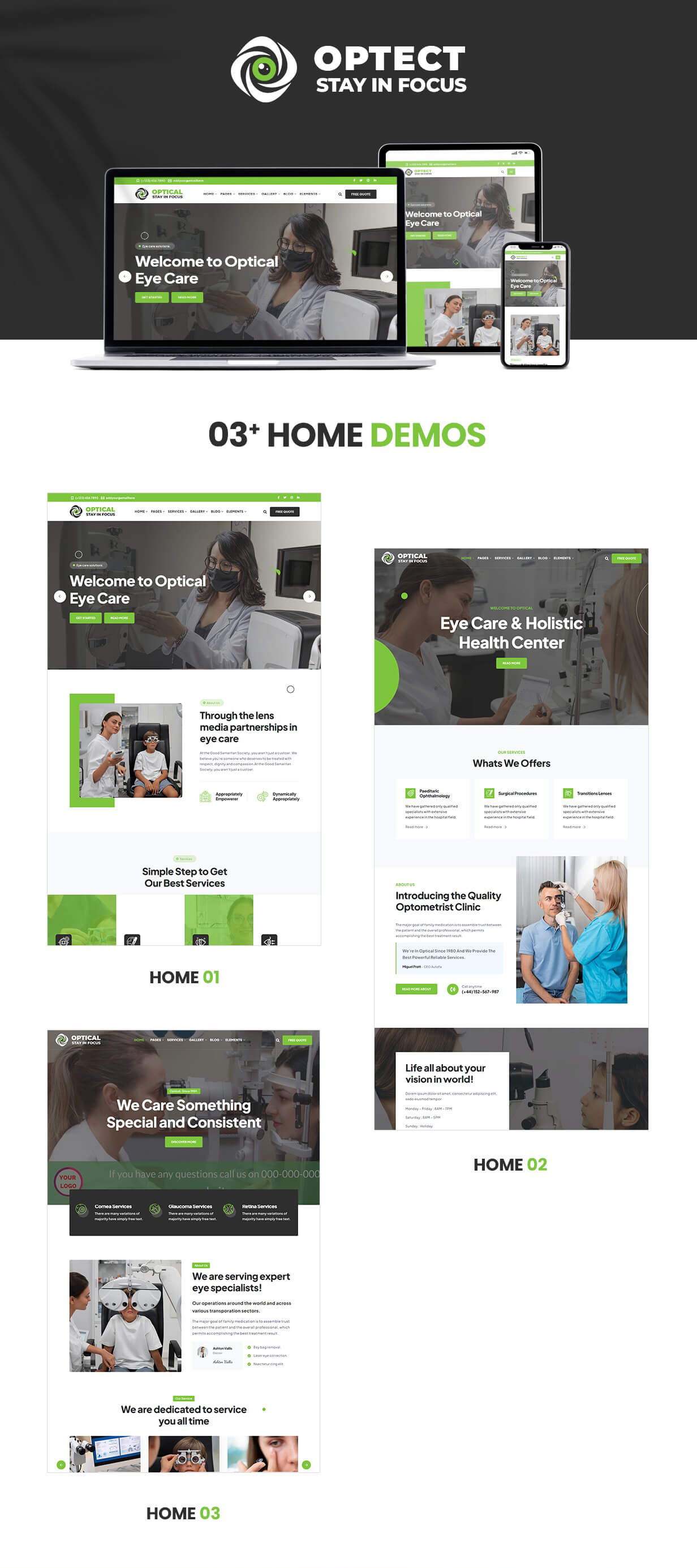 Optometrist & Eye Care WordPress Theme